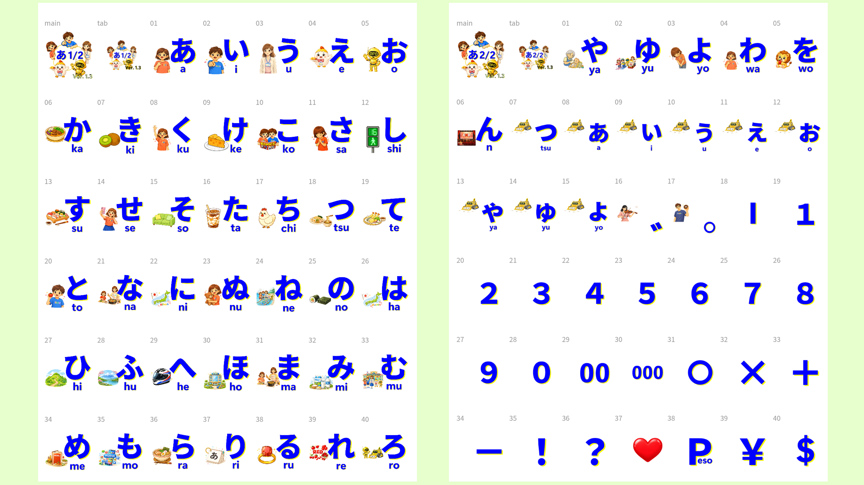 aiueo46 Hiragana Letter Stickers image 1
